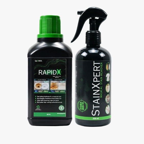 RAPIDX + STAINXPERT Cleaning Combo | Bathroom Rust & Multi-Surface Stain Remover